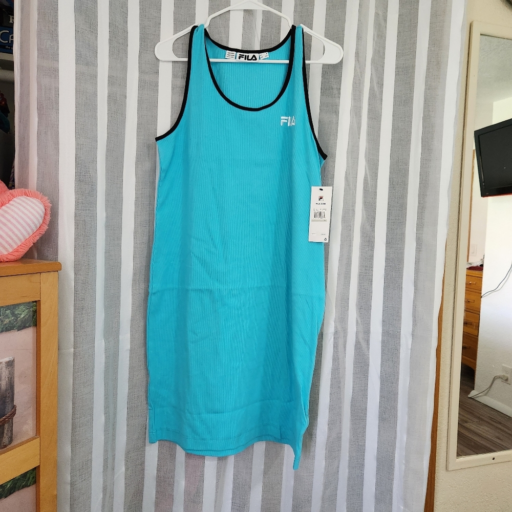 Turquoise blue tank dress by Fila.  NWT